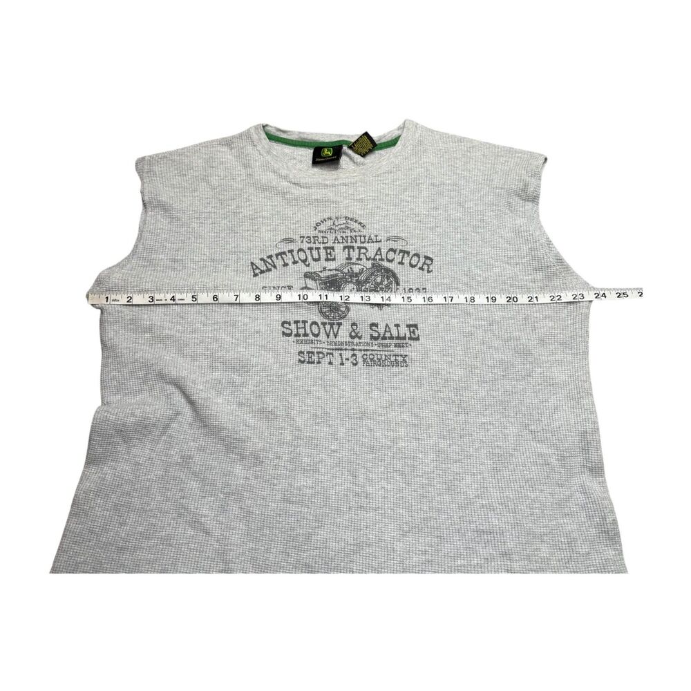 John Deere Tank Top Mens Medium Heather Gray Graphic Antique Tractor Show & Sale - Picture 5 of 7